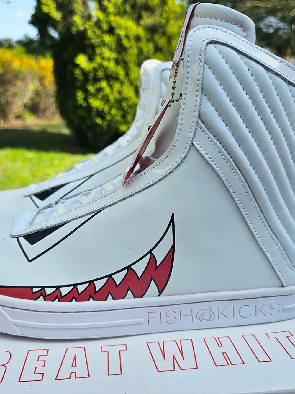Limited Edition Japanese Streetwear Tokyami Fish N Kicks Great Whites High-Top - Picture 3 of 9